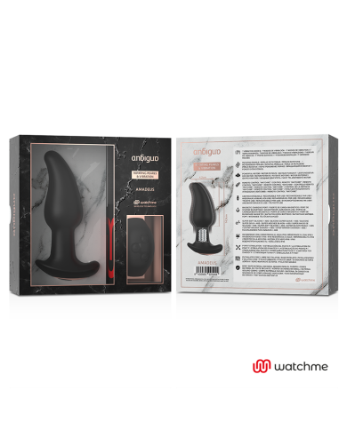 ANBIGUO WATCHME CONTROL REMOTO PLUG ANAL VIBRADOR CON ROTACION DE PERLAS AMADEUS