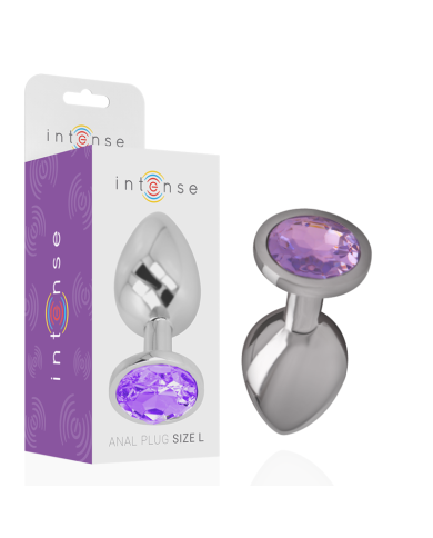 INTENSE PLUG ANAL METAL ALUMINIO CON CRISTAL VIOLETA TALLA S