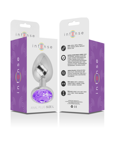 INTENSE PLUG ANAL METAL ALUMINIO CON CRISTAL VIOLETA TALLA L