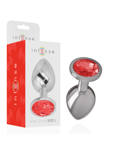 INTENSE PLUG ANAL METAL ALUMINIO CON CRISTAL ROJO TALLA L