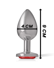 INTENSE PLUG ANAL METAL ALUMINIO CON CRISTAL ROJO TALLA L