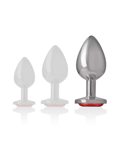 INTENSE PLUG ANAL METAL ALUMINIO CON CRISTAL ROJO TALLA L