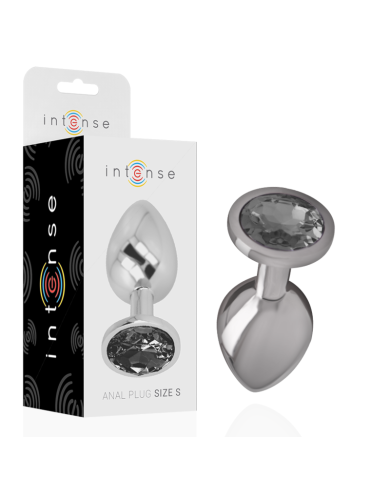 INTENSE PLUG ANAL METAL ALUMINIO CON CRISTAL NEGRO TALLA S