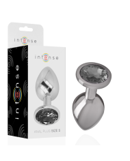 INTENSE PLUG ANAL METAL ALUMINIO CON CRISTAL NEGRO TALLA S