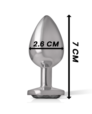 INTENSE PLUG ANAL METAL ALUMINIO CON CRISTAL NEGRO TALLA S