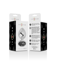 INTENSE PLUG ANAL METAL ALUMINIO CON CRISTAL NEGRO TALLA S