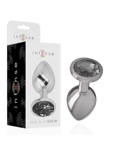 INTENSE PLUG ANAL METAL ALUMINIO CON CRISTAL NEGRO TALLA M