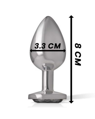 INTENSE PLUG ANAL METAL ALUMINIO CON CRISTAL NEGRO TALLA M