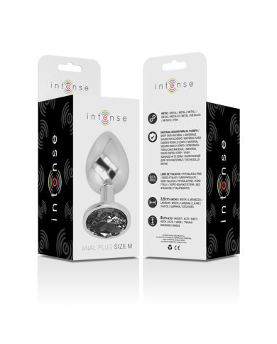INTENSE PLUG ANAL METAL ALUMINIO CON CRISTAL NEGRO TALLA M