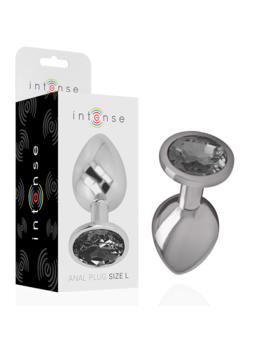 INTENSE PLUG ANAL METAL ALUMINIO CON CRISTAL NEGRO TALLA L