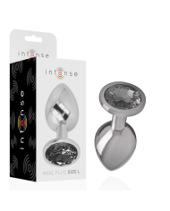 INTENSE PLUG ANAL METAL ALUMINIO CON CRISTAL NEGRO TALLA L