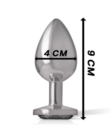 INTENSE PLUG ANAL METAL ALUMINIO CON CRISTAL NEGRO TALLA L