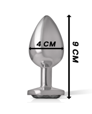 INTENSE PLUG ANAL METAL ALUMINIO CON CRISTAL NEGRO TALLA L