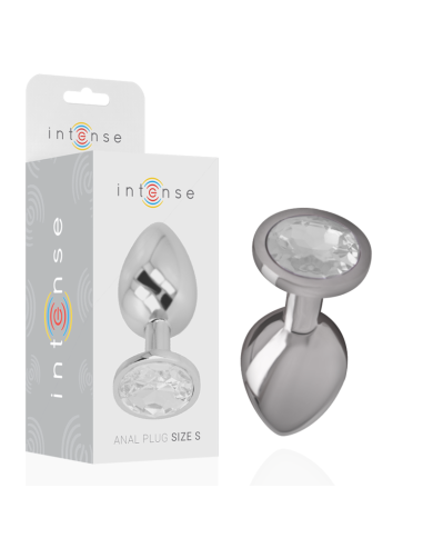 INTENSE PLUG ANAL METAL ALUMINIO CON CRISTAL PLATA TALLA S