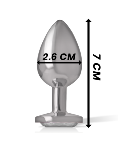 INTENSE PLUG ANAL METAL ALUMINIO CON CRISTAL PLATA TALLA S