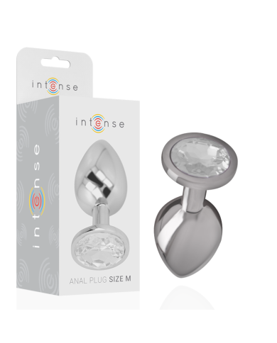 INTENSE PLUG ANAL METAL ALUMINIO CON CRISTAL PLATA TALLA M