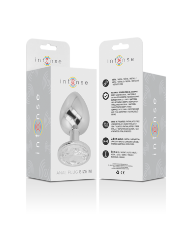 INTENSE PLUG ANAL METAL ALUMINIO CON CRISTAL PLATA TALLA M