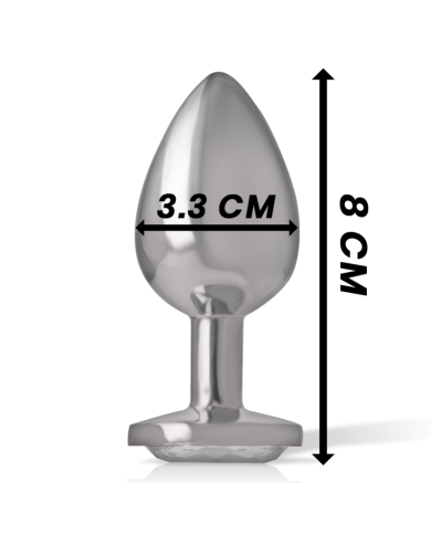 INTENSE PLUG ANAL METAL ALUMINIO CON CRISTAL PLATA TALLA M