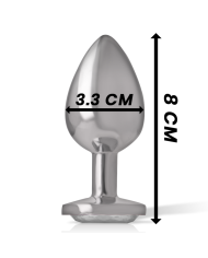 INTENSE PLUG ANAL METAL ALUMINIO CON CRISTAL PLATA TALLA M