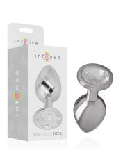 INTENSE PLUG ANAL METAL ALUMINIO CON CRISTAL PLATA TALLA L