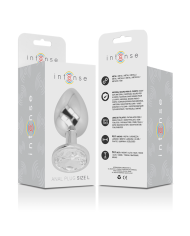 INTENSE PLUG ANAL METAL ALUMINIO CON CRISTAL PLATA TALLA L