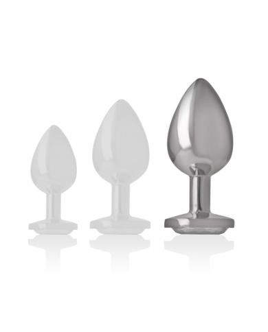 INTENSE PLUG ANAL METAL ALUMINIO CON CRISTAL PLATA TALLA L