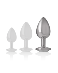 INTENSE PLUG ANAL METAL ALUMINIO CON CRISTAL PLATA TALLA L