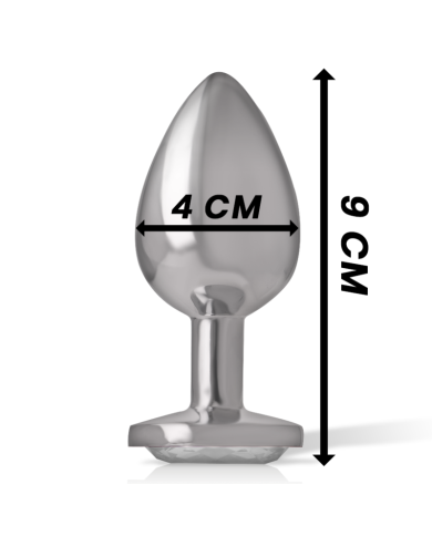 INTENSE PLUG ANAL METAL ALUMINIO CON CRISTAL PLATA TALLA L