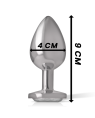 INTENSE PLUG ANAL METAL ALUMINIO CON CRISTAL PLATA TALLA L