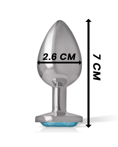 INTENSE PLUG ANAL METAL ALUMINIO CON CRISTAL AZUL TALLA S