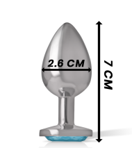 INTENSE PLUG ANAL METAL ALUMINIO CON CRISTAL AZUL TALLA S
