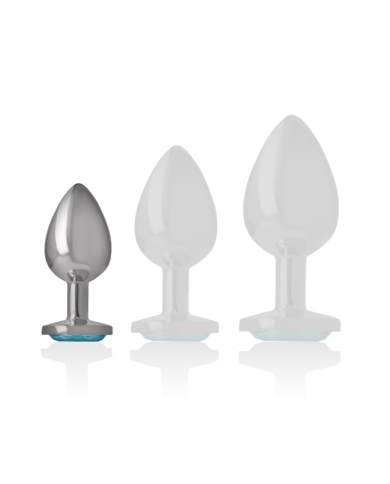 INTENSE PLUG ANAL METAL ALUMINIO CON CRISTAL AZUL TALLA S