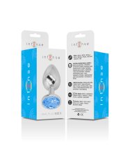 INTENSE PLUG ANAL METAL ALUMINIO CON CRISTAL AZUL TALLA S