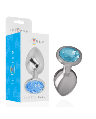 INTENSE PLUG ANAL METAL ALUMINIO CON CRISTAL AZUL TALLA L