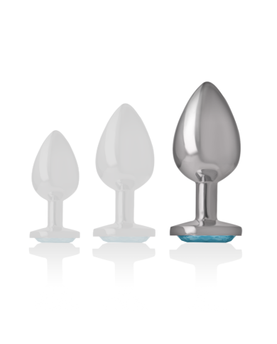 INTENSE PLUG ANAL METAL ALUMINIO CON CRISTAL AZUL TALLA L