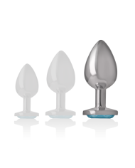 INTENSE PLUG ANAL METAL ALUMINIO CON CRISTAL AZUL TALLA L