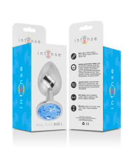 INTENSE PLUG ANAL METAL ALUMINIO CON CRISTAL AZUL TALLA L