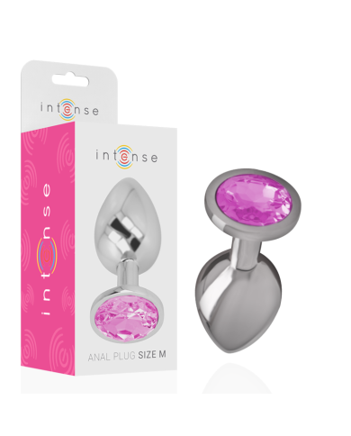 INTENSE PLUG ANAL METAL ALUMINIO CON CRISTAL ROSA TALLA M