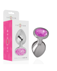 INTENSE PLUG ANAL METAL ALUMINIO CON CRISTAL ROSA TALLA M