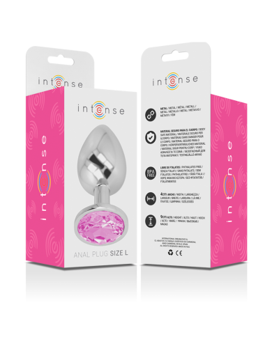 INTENSE PLUG ANAL METAL ALUMINIO CON CRISTAL ROSA TALLA L