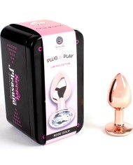 SECRETPLAY METAL BUTT PLUG ORO ROSA TALLA S 7 CM