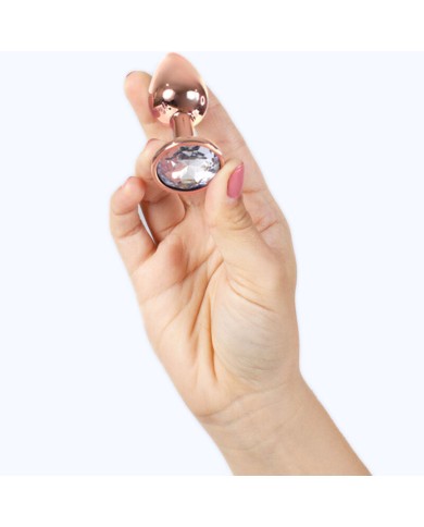 SECRETPLAY METAL BUTT PLUG ORO ROSA TALLA S 7 CM