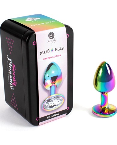 SECRETPLAY METAL BUTT PLUG MULTICOLOR TALLA S 7 CM