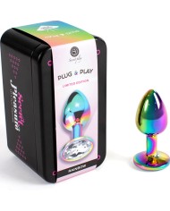 SECRETPLAY METAL BUTT PLUG MULTICOLOR TALLA S 7 CM
