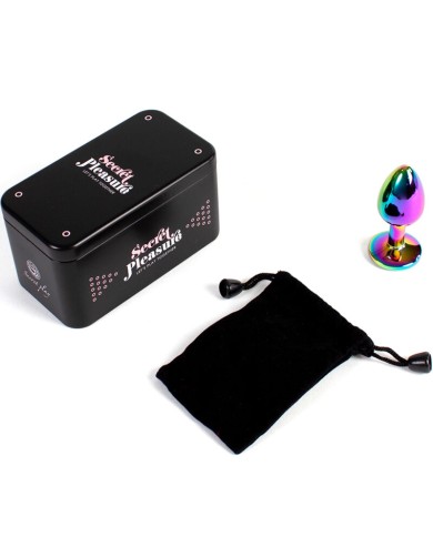 SECRETPLAY METAL BUTT PLUG MULTICOLOR TALLA S 7 CM