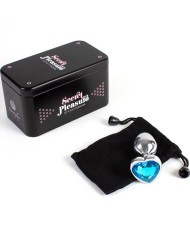 SECRETPLAY METAL BUTT PLUG CORAZON AZUL TALLA S 7 CM