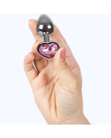 SECRETPLAY METAL BUTT PLUG CORAZON FUCSIA TALLA S 7 CM