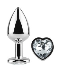 SECRETPLAY METAL BUTT PLUG CORAZON TRANSPARENTE TALLA S 7 CM