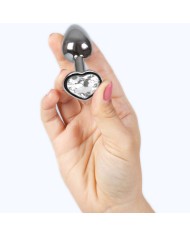 SECRETPLAY METAL BUTT PLUG CORAZON TRANSPARENTE TALLA S 7 CM