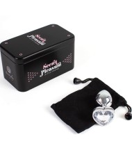 SECRETPLAY METAL BUTT PLUG CORAZON TRANSPARENTE TALLA S 7 CM